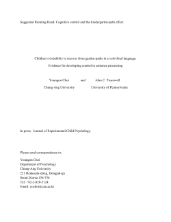 (in)ability to recover from garden-paths in a verb-final