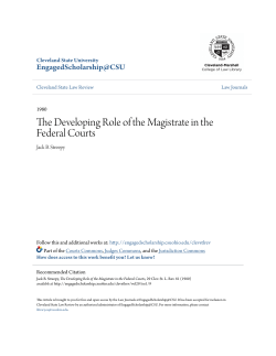 The Developing Role of the Magistrate in the Federal Courts