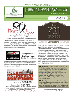 First Servant Weekly - First Baptist Church Tuscaloosa