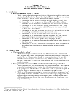 Chapter 13--What Does It Mean to Become a Christian