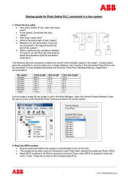 1 Startup guide for Pluto Safety PLC, connected in a bus system