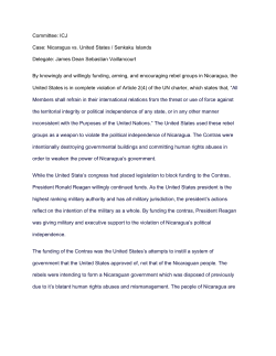 Committee: ICJ Case: Nicaragua vs. United States / Senkaku