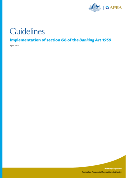 Guidelines - Australian Prudential Regulation Authority