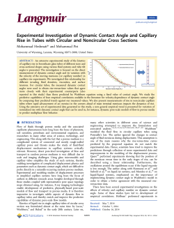 Experimental Investigation of Dynamic Contact Angle and Capillary
