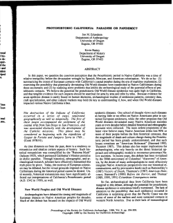 Paradise or Pandemic? - Society for California Archaeology