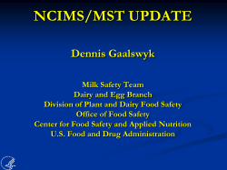 FDA Update 32nd National Conference on Interstate Milk Shipments