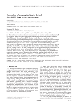 Comparison of cirrus optical depths derived from GOES 8 and