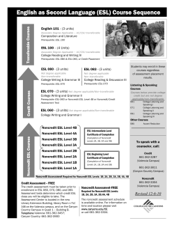 (ESL) Course Sequence - College of the Canyons