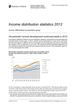 Income distribution statistics 2012