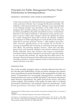 Principles for Public Management Practice: From Dichotomies to