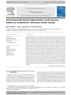 Environmentally biased fragmentation of oak