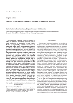 Changes in gait stability induced by alteration of mandibular position