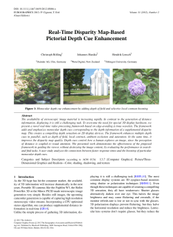 RealTime Disparity MapBased Pictorial Depth Cue Enhancement