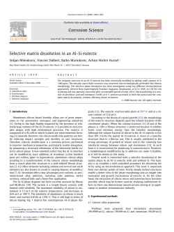 Selective matrix dissolution in an Al–Si eutectic