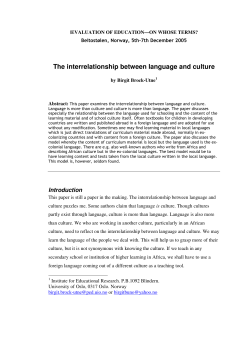 The interrelationship between language and culture - netreed