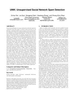 UNIK: Unsupervised Social Network Spam Detection