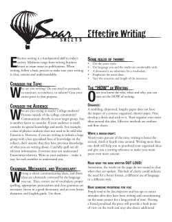 Effective Writing - Student Involvement