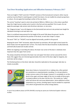 Taxi Door Branding Application and Affixation Summary 2017