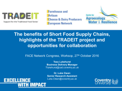 The benefits of Short Food Supply Chains, highlights of the