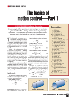 The basics of motion control&mdash;Part 1