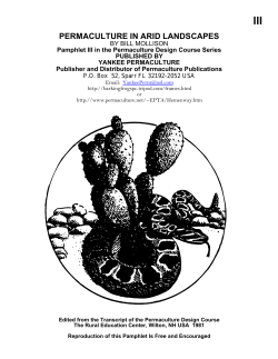 PERMACULTURE IN ARID LANDSCAPES