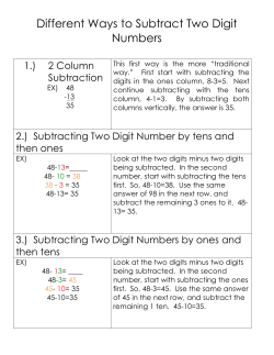 Different Ways to Subtract Two Digit Numbers