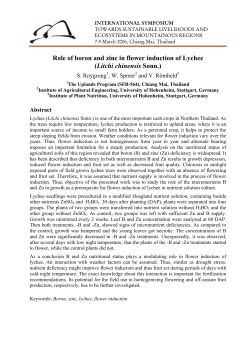 Role of boron and zinc in flower induction of Lychee (Litchi