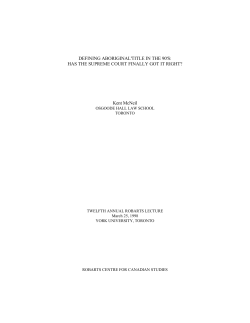 Defining Aboriginal Title in The 90s [DOWNLOAD PDF]