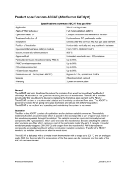 Product specifications ABCAT (AfterBurner CATalyst)