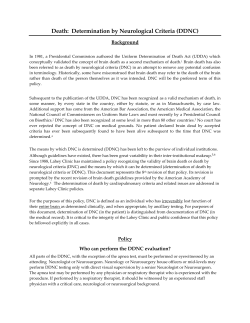Death: Determination by Neurological Criteria (DDNC)