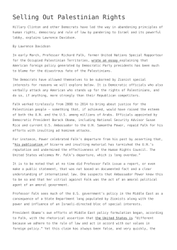 Selling Out Palestinian Rights