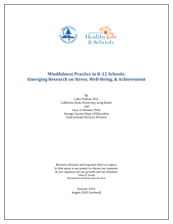 Mindfulness Practice in K-12 Schools: Emerging Research on Stress