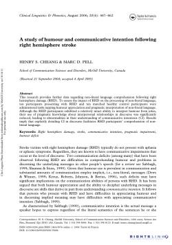A study of humour and communicative intention