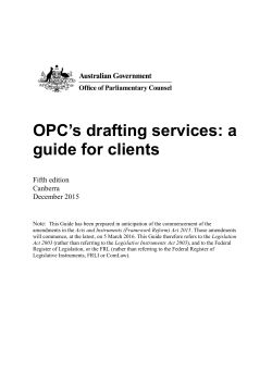 OPC`s drafting services: a guide for clients