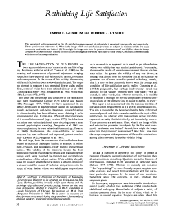 Rethinking Life Satisfaction.