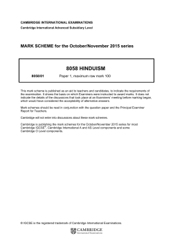 8058 HINDUISM - Cambridge International Examinations