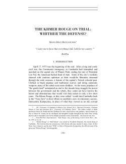 the khmer rouge on trial: whither the defense?