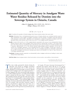 Estimated Quantity of Mercury in Amalgam Waste Water Residue