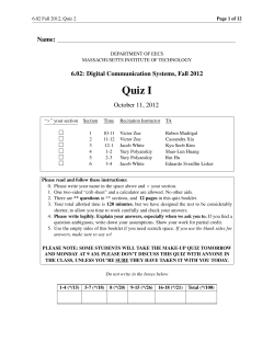 Quiz 1 - MIT OpenCourseWare