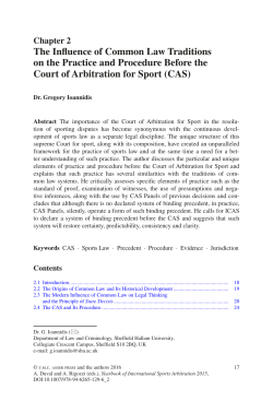 The Influence of Common Law Traditions on the Practice and