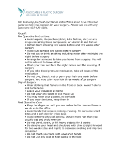 Pre/Post Operation Instructions