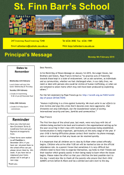 9th February Parent Newsletter - St Finn Barr`s Catholic School