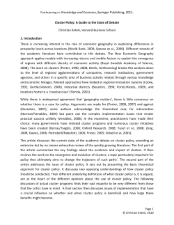 Forthcoming in: Knowledge and Economy, Springer Publishing