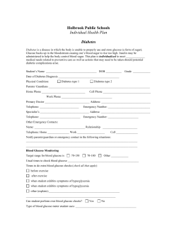 Diabetes Plan - Holbrook Public Schools