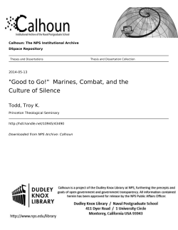 "Good to Go!" Marines, Combat, and the Culture of Silence