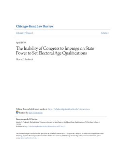 The Inability of Congress to Impinge on State Power to Set Electoral