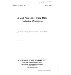 A Cost Analysis of Fluid Milk Packaging Operations