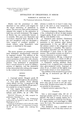 Estimation of Cholesterol in Serum