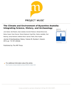 The Climate and Environment of Byzantine Anatolia: Integrating