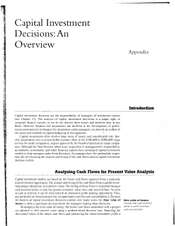 Capital Investment Decisions